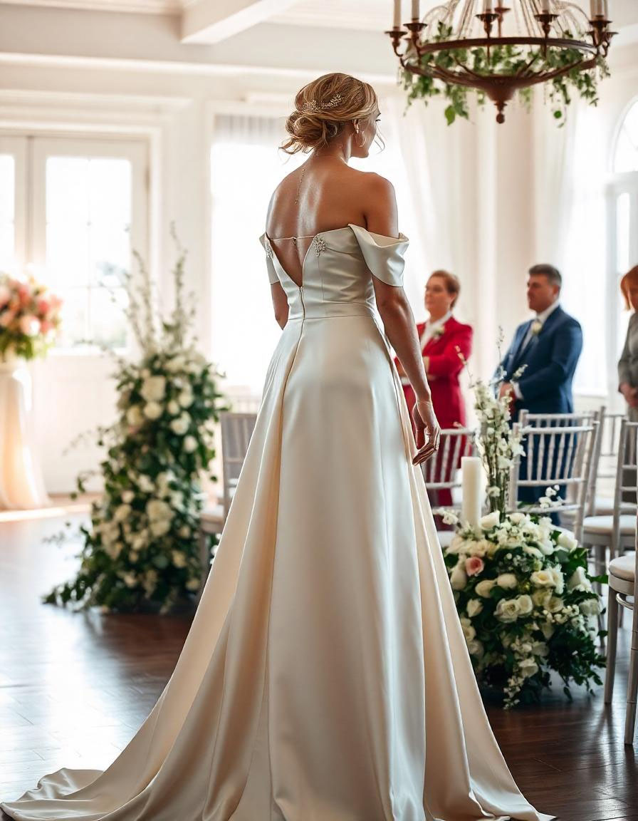 tenue pour robe de soirée en satin lycra blanc