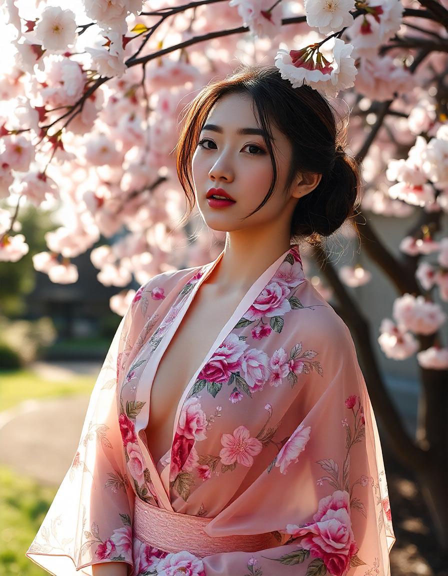tissu pour kimono japonais fleurie