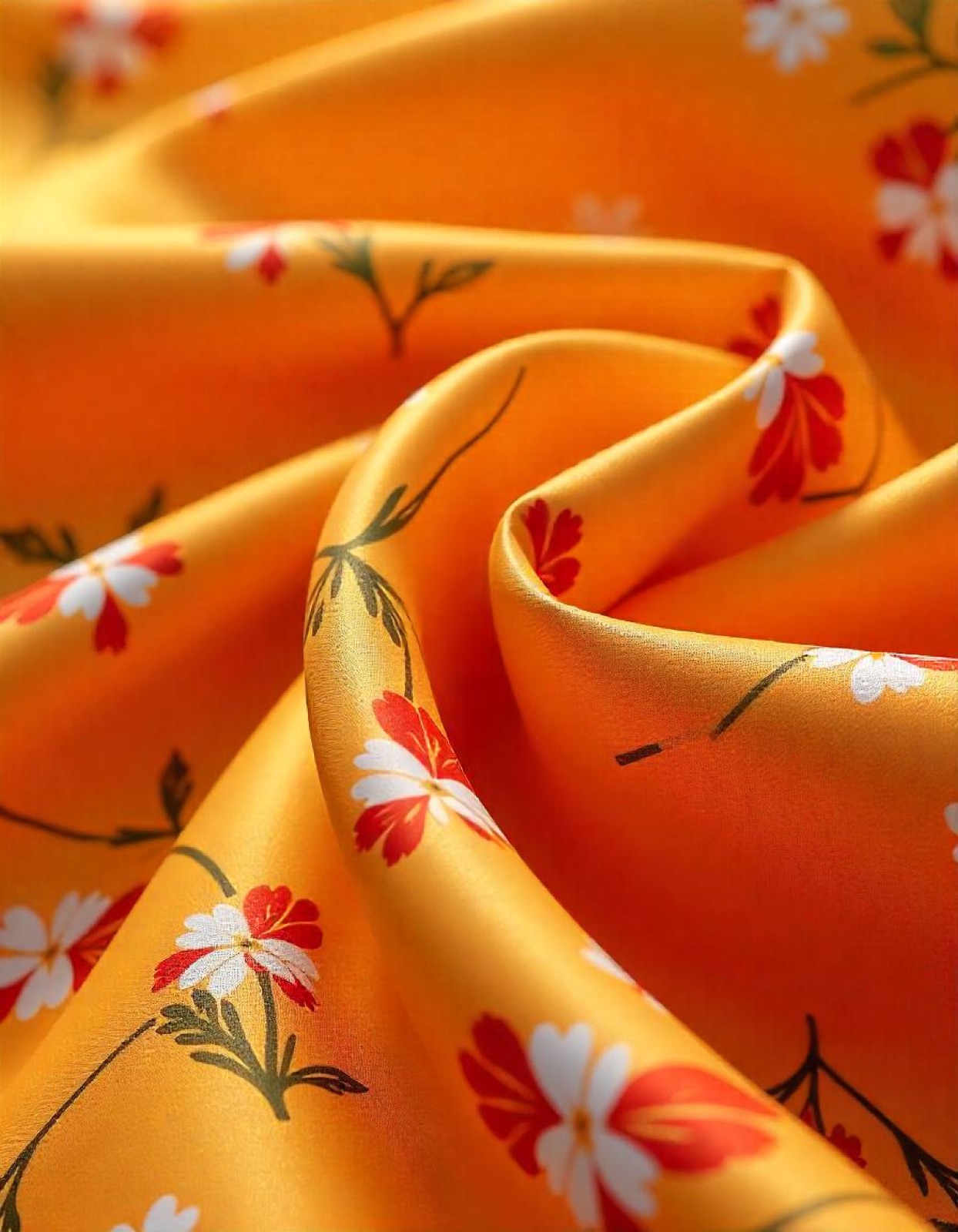 grossiste tissu satin polyester muse touché soie imprimé