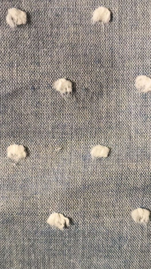 tissu voile de coton plumetis bleu ciel