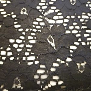 Tissu dentelle câblée noir polyamide spandex