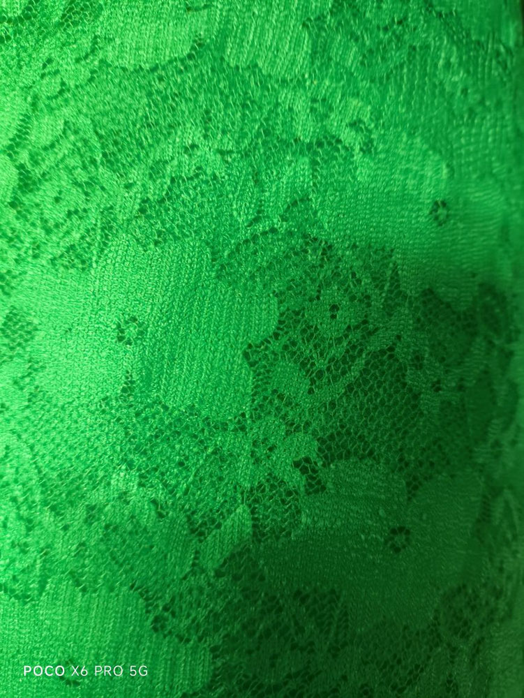 tissu dentelle marguerite vert