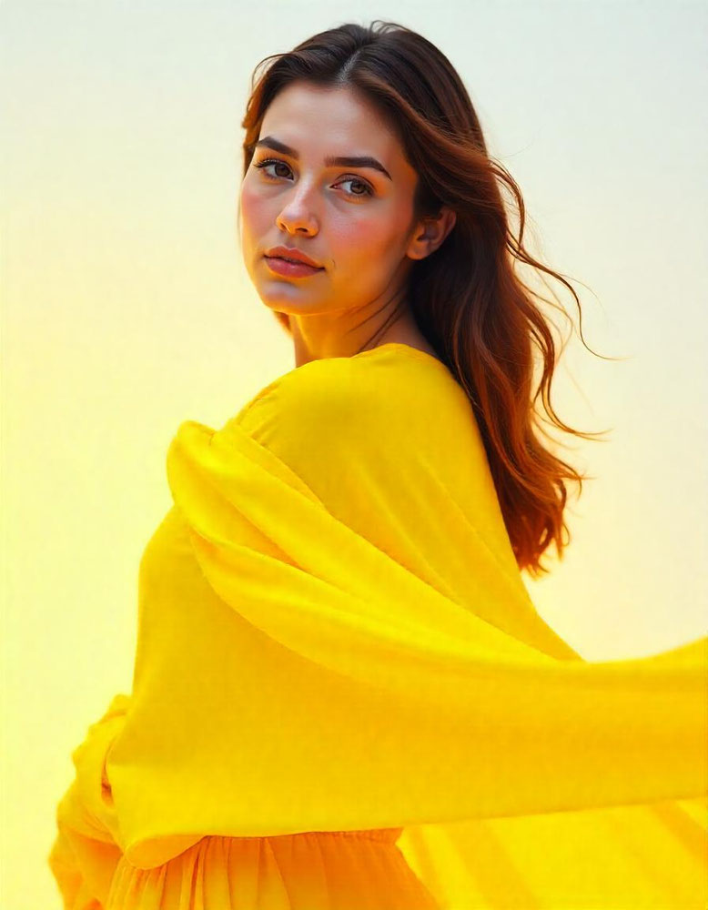 tissu satin viscose uni jaune
