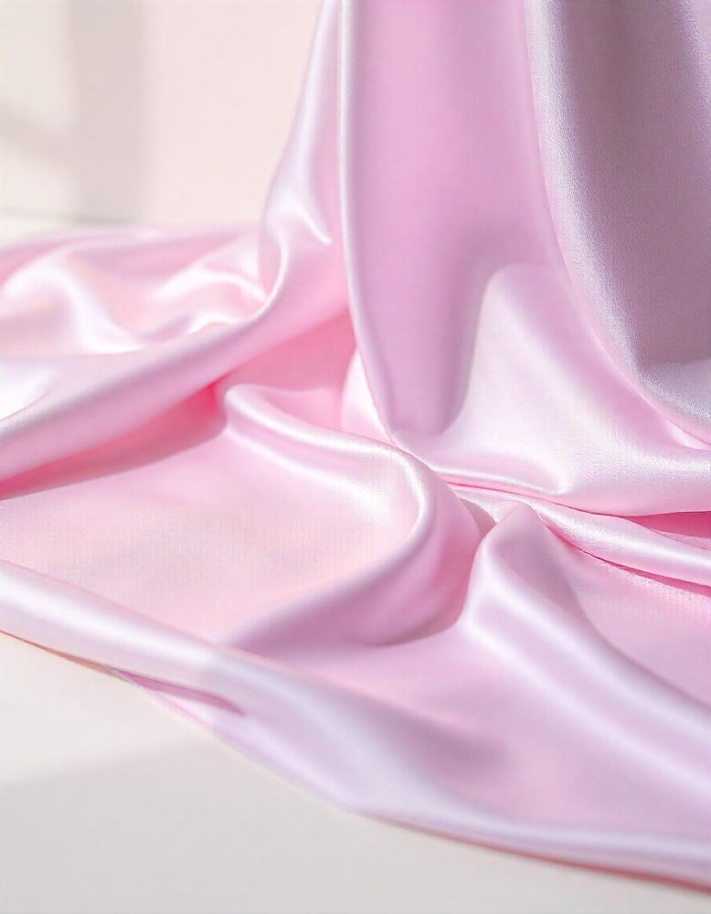 tissu satin lycra rose clair