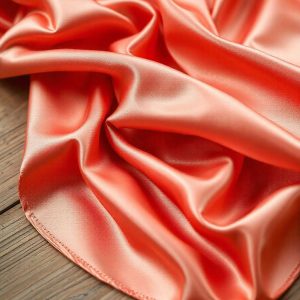 tissu satin lycra corail