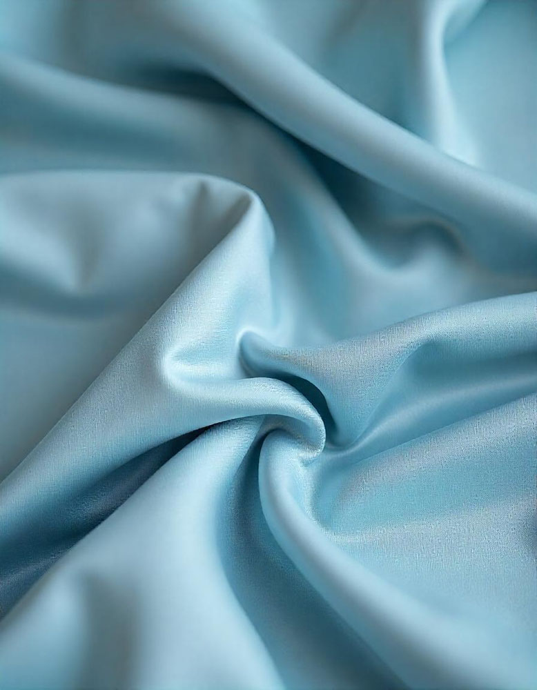 tissu satin lycra bleu ciel