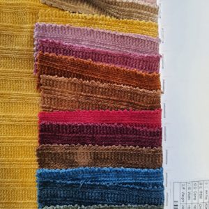 tissu maille tricot chenille safran, jersey bord cote, Mitex grossiste