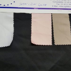 tissu satin coton lycra